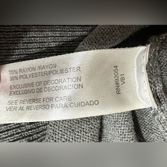 Debbie Morgan Grey Black Embellished Cardigan Long Sleeve Sweater Size Small - Picture 11 of 12